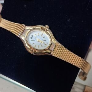Vintage KOJI -Gold-Tone Women's Dress Watch — White Dial